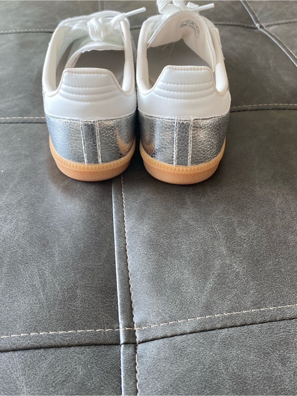adidas Women’s Metallic Silver Samba Sneakers with Gum Sole

Sorry - no box - Picture 2 of 7